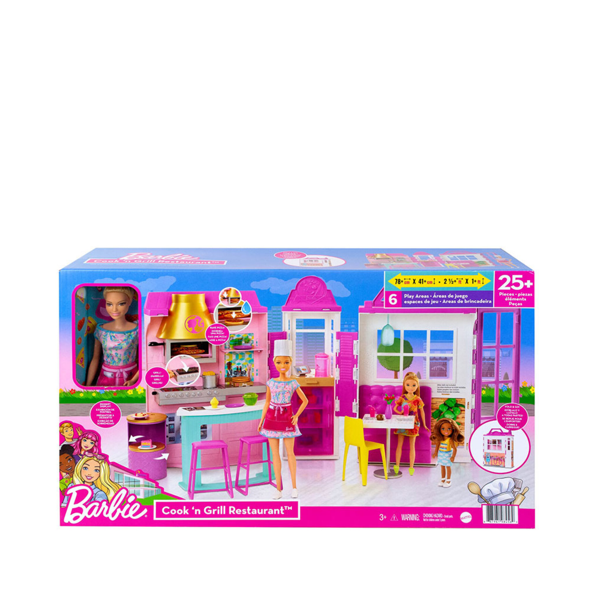 Barbie® Cook ’n Grill Restaurant™-docka och lekset