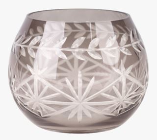 Starry round värmeljushållare grå