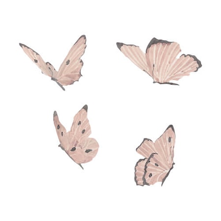 Väggdekoration Butterflies 4-pack Dusty Rose