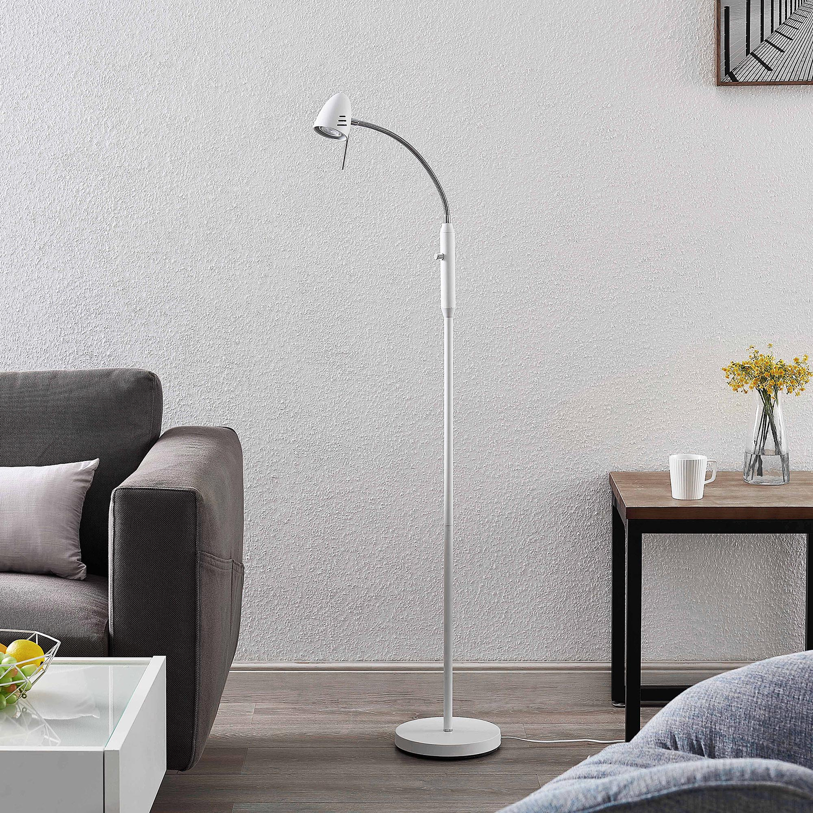Lindby Heyko LED-golvlampa, dimbar, 1 lampa