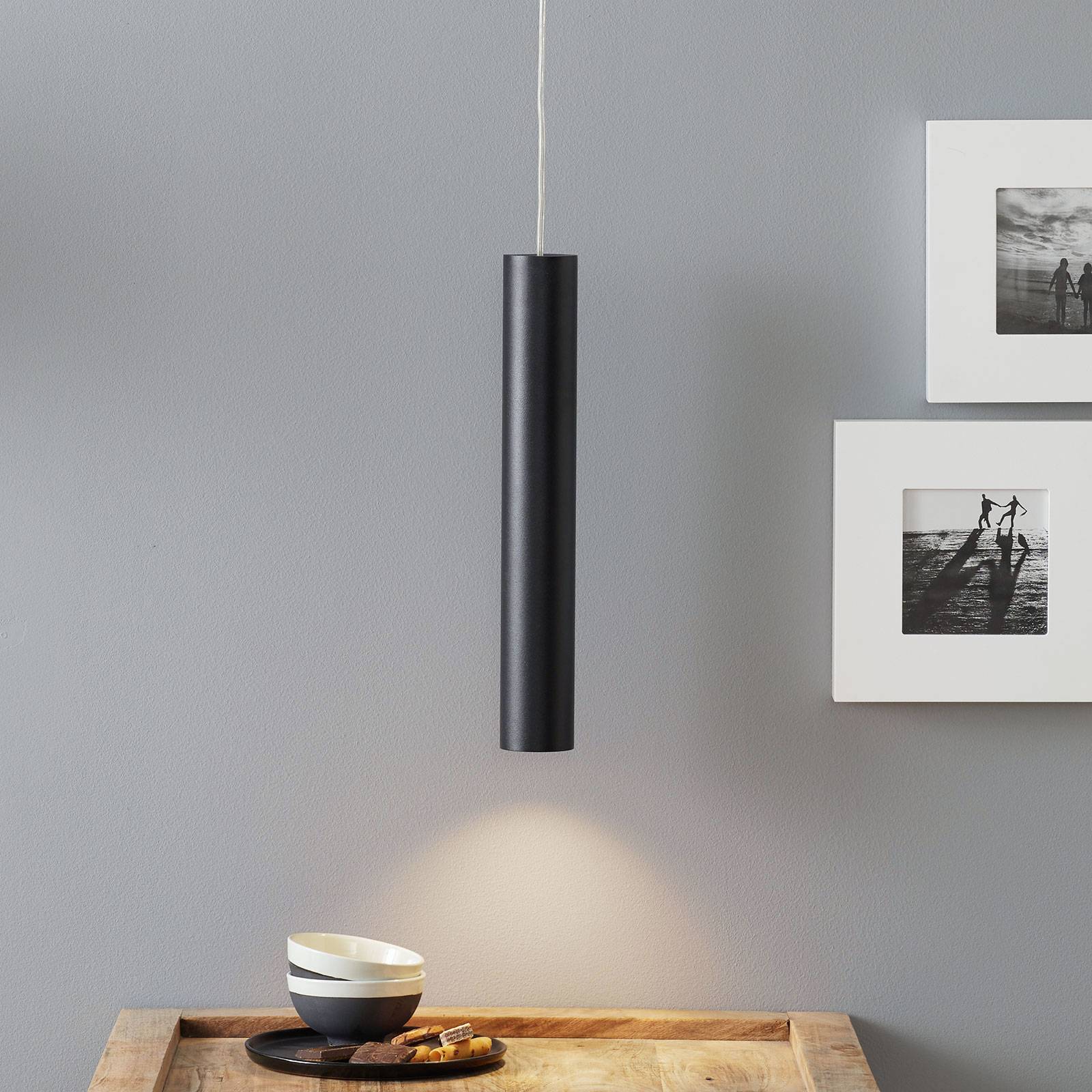 Lucande Luana pendellampa 40 cm svart