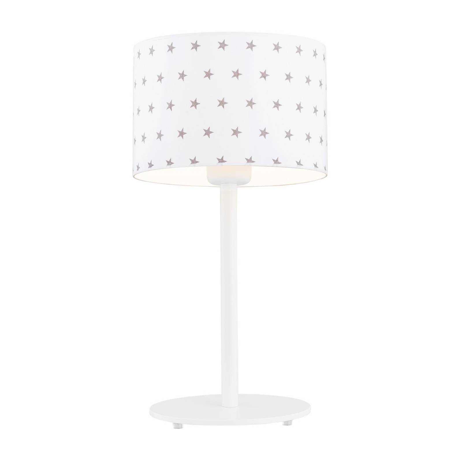 Bordslampa Moa, tygskärm vit/stjärna grå