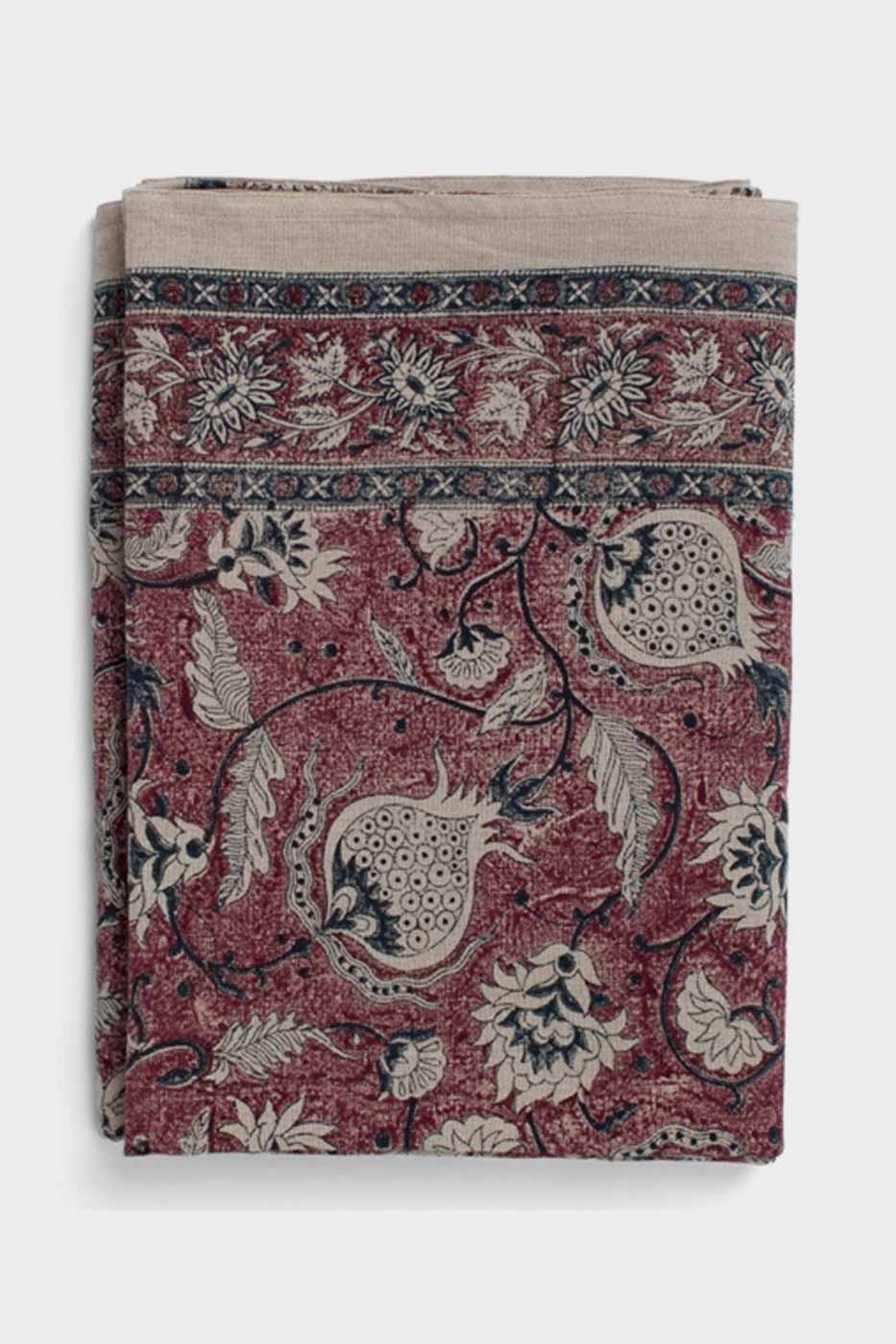 Duk Pomegranate 150x350 burgundy linne