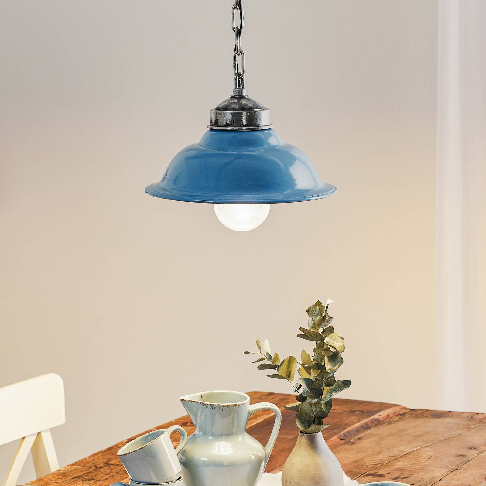 Porto Fino blå retro-hänglampa