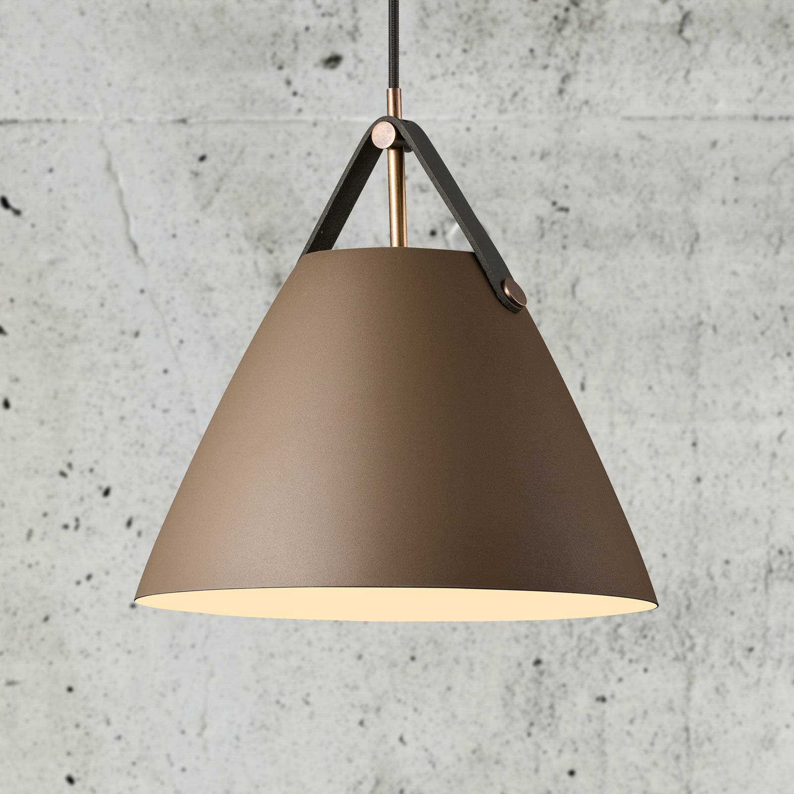 Hänglampa Strap med metallskärm beige, 27 cm