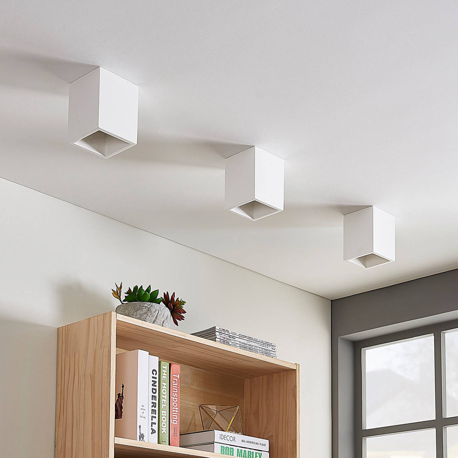 Kvadratisk gips-downlight Natalie, easydim