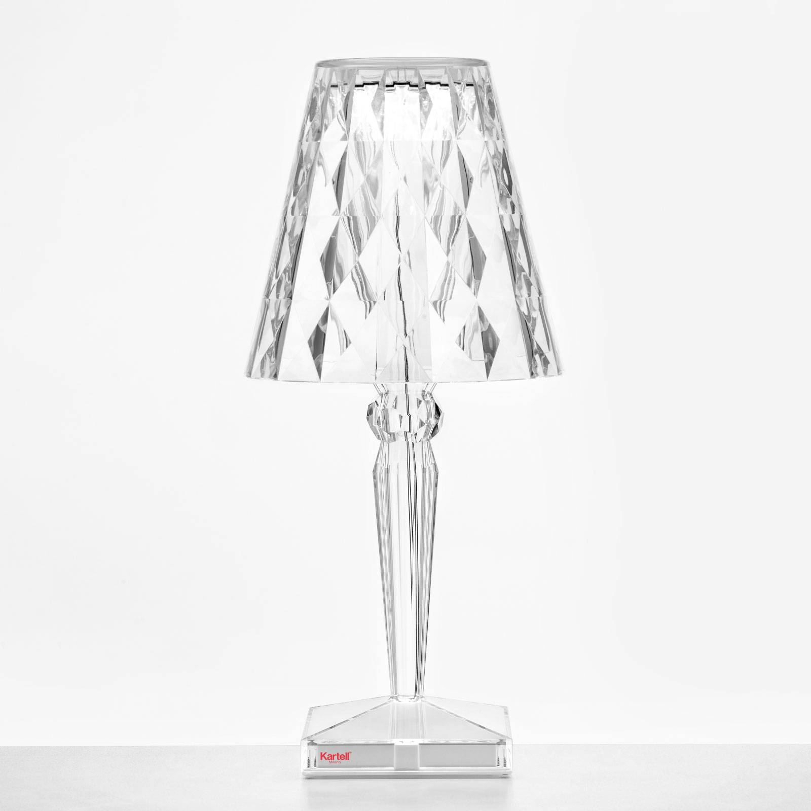 Kartell Big Battery - bordslampa IP54, transparent