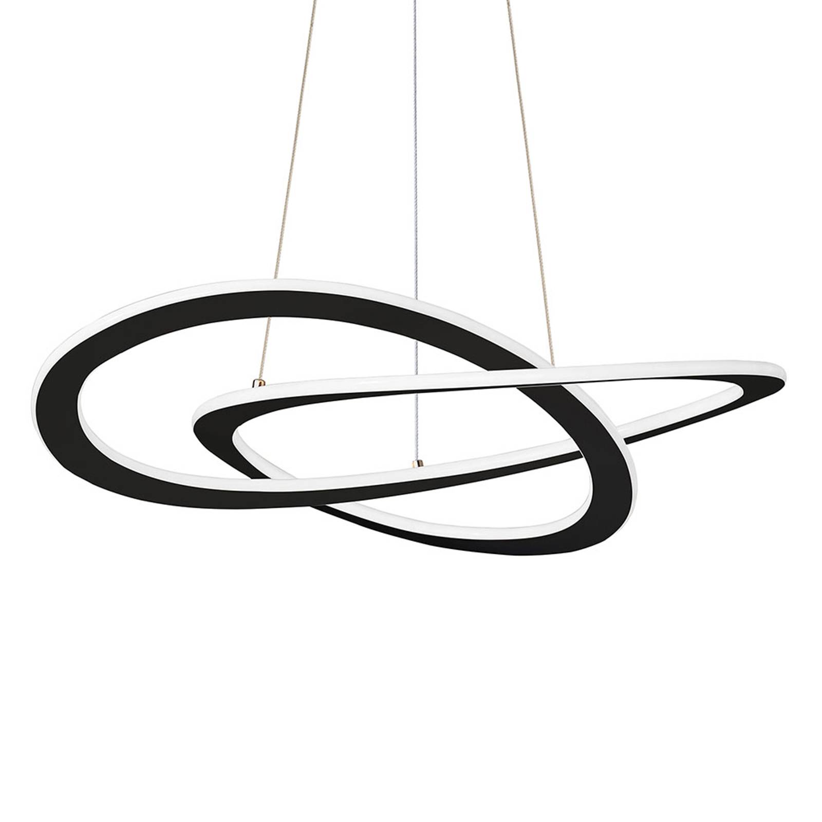 LED-hänglampa Charlie, Ø 62 cm, svart