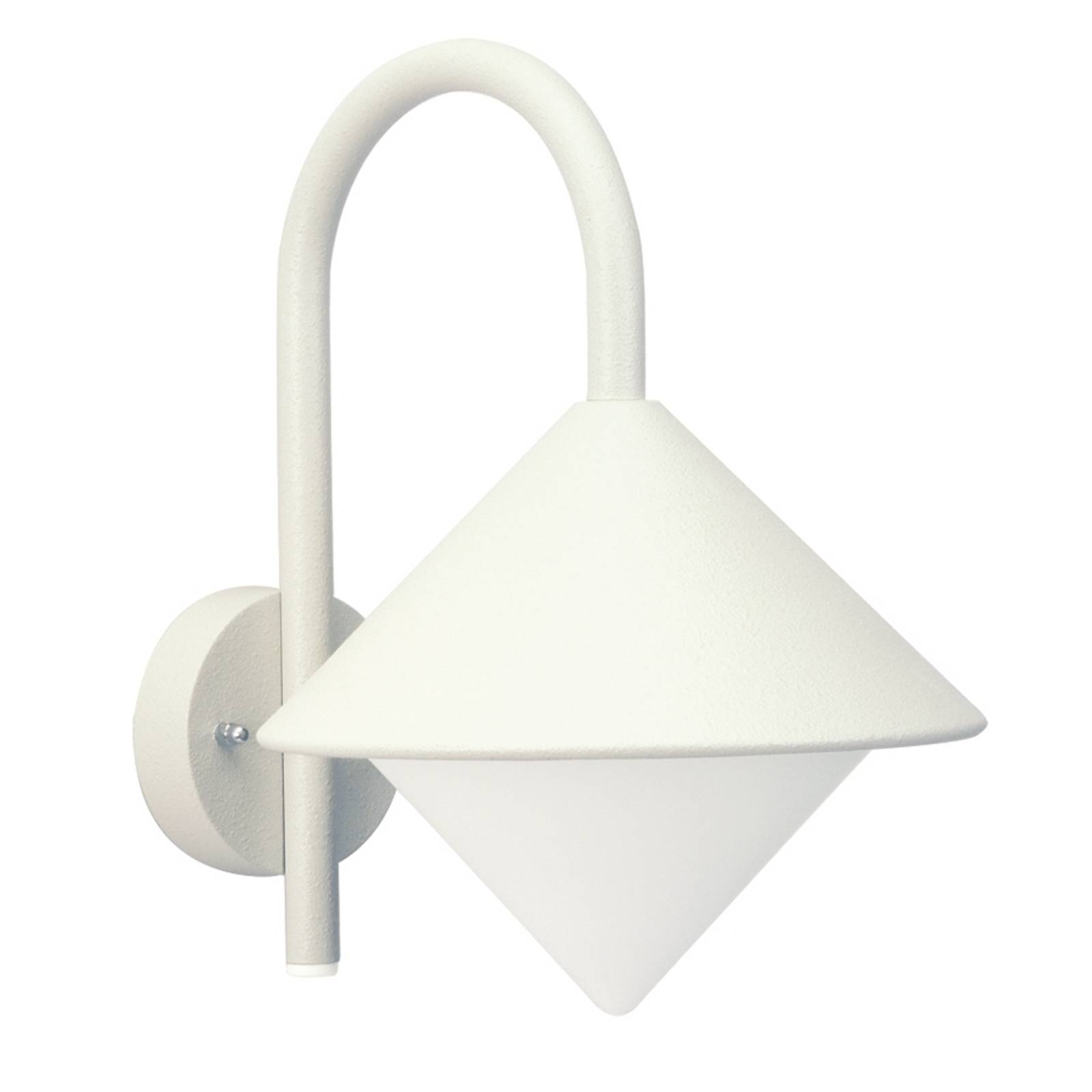 Utomhusvägglampa Julieta i spetsig form, vit