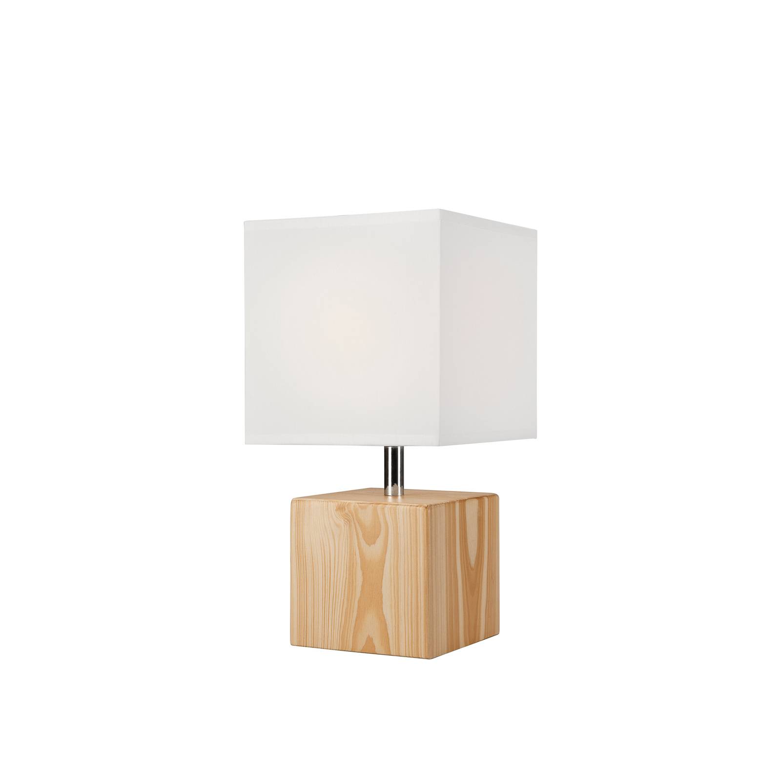 Bordslampa Faxa, kubform, natur/vit