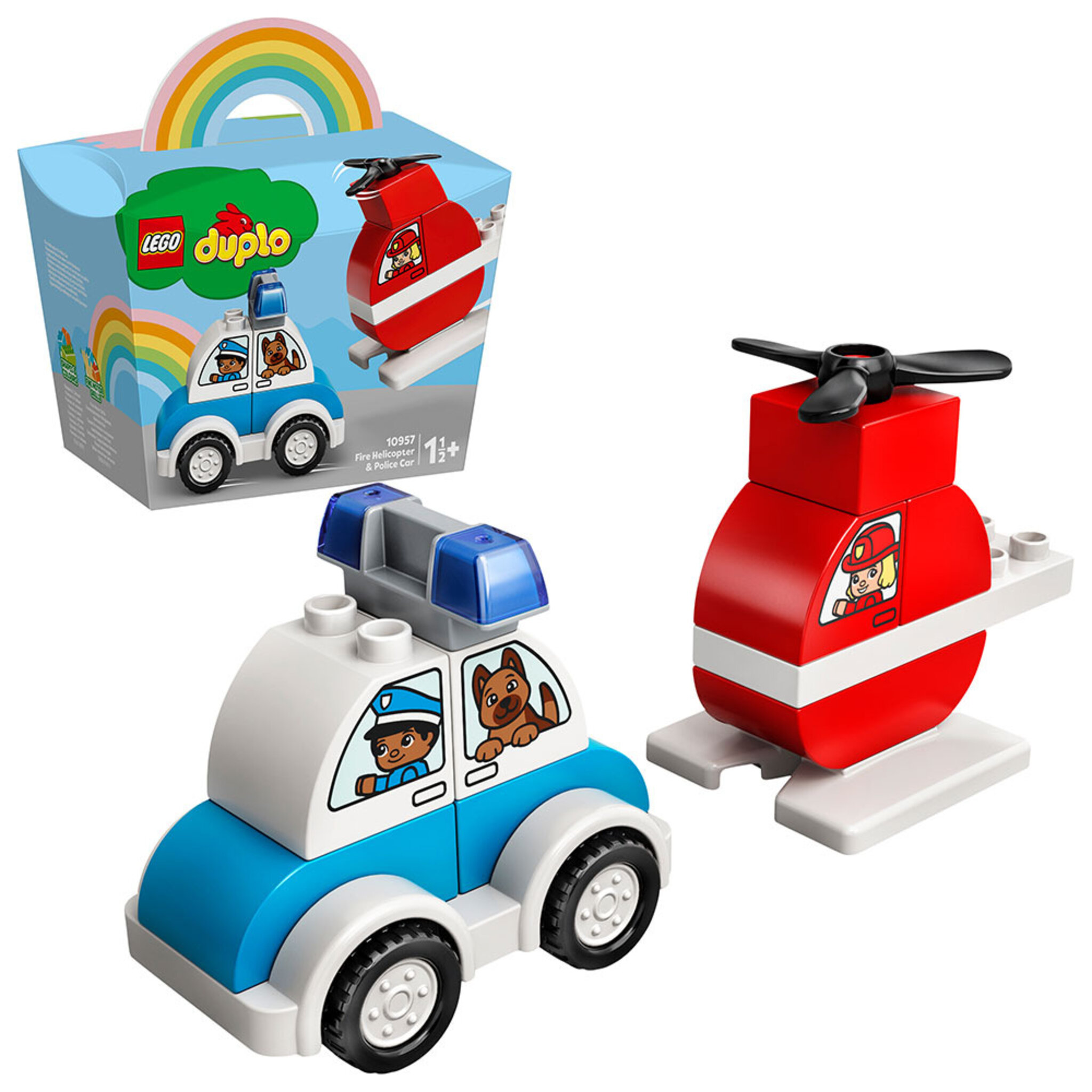 10957 DUPLO My First - Brandhelikopter och polisbil