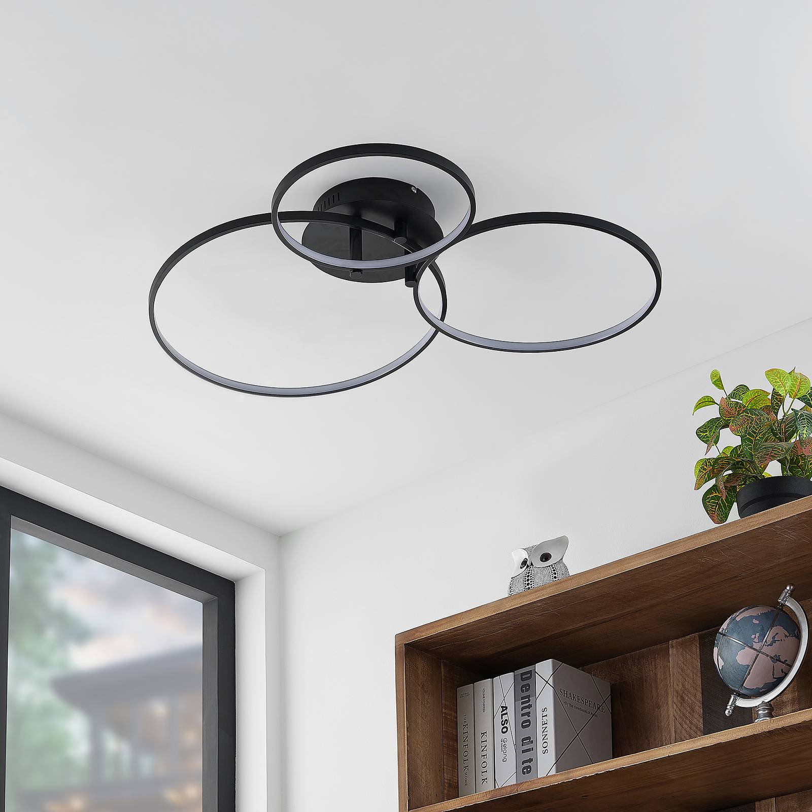 Lindby Rayk LED-taklampa, matt svart