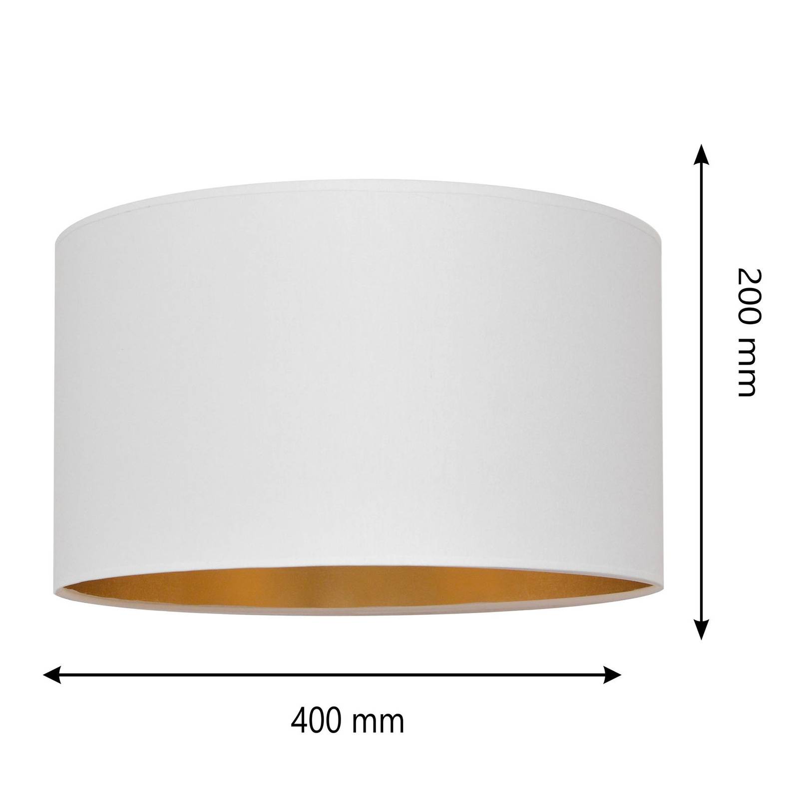 Lampskärm Alba, Ø 40 cm, E27, vit/guld