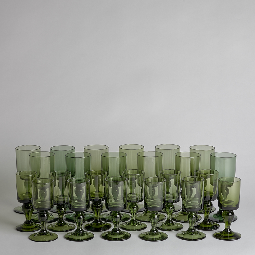 Vintage - SÅLD Vinglas 12 st, Snapsglas 12 st
