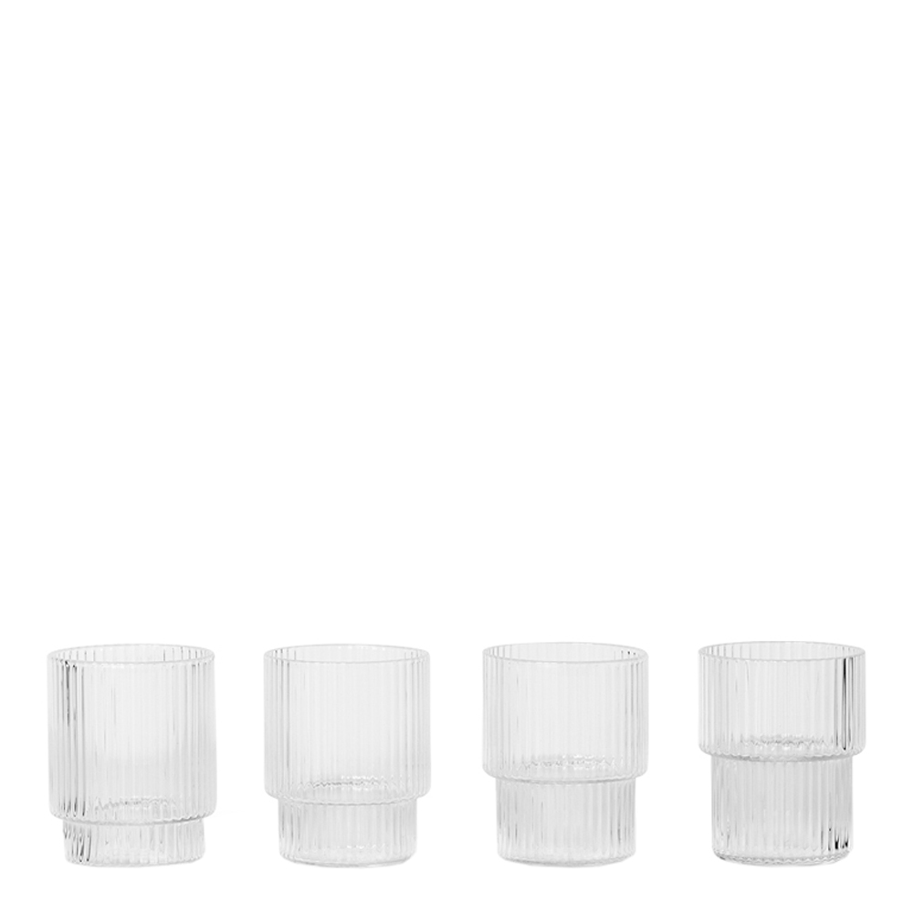 Ferm Living - Ripple Glas 6 cl 4-pack Klar