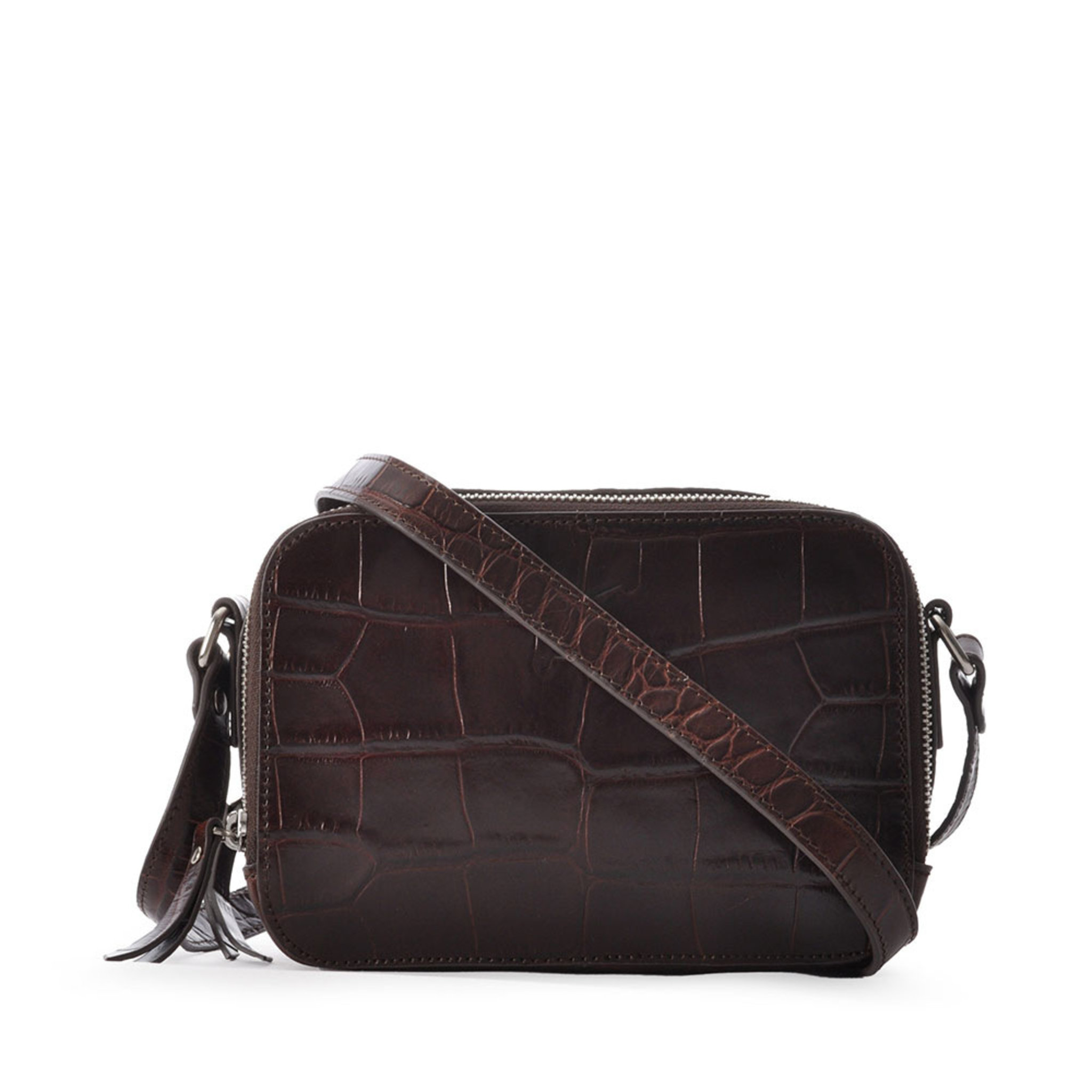 Croco Embossed Cross Body Bag