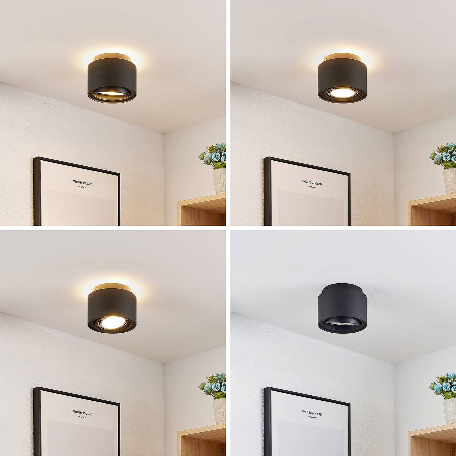 Arcchio Talima LED-taklampa, rund, svart