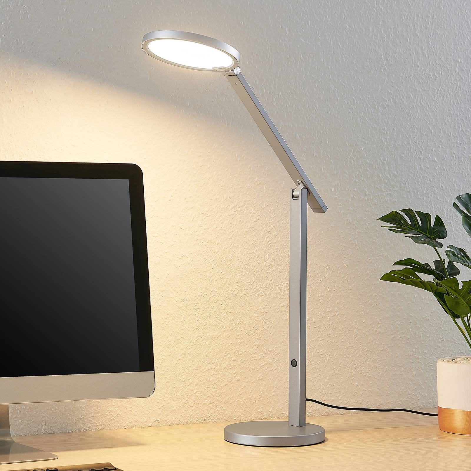 Lucande Felkano LED-bordslampa, silver