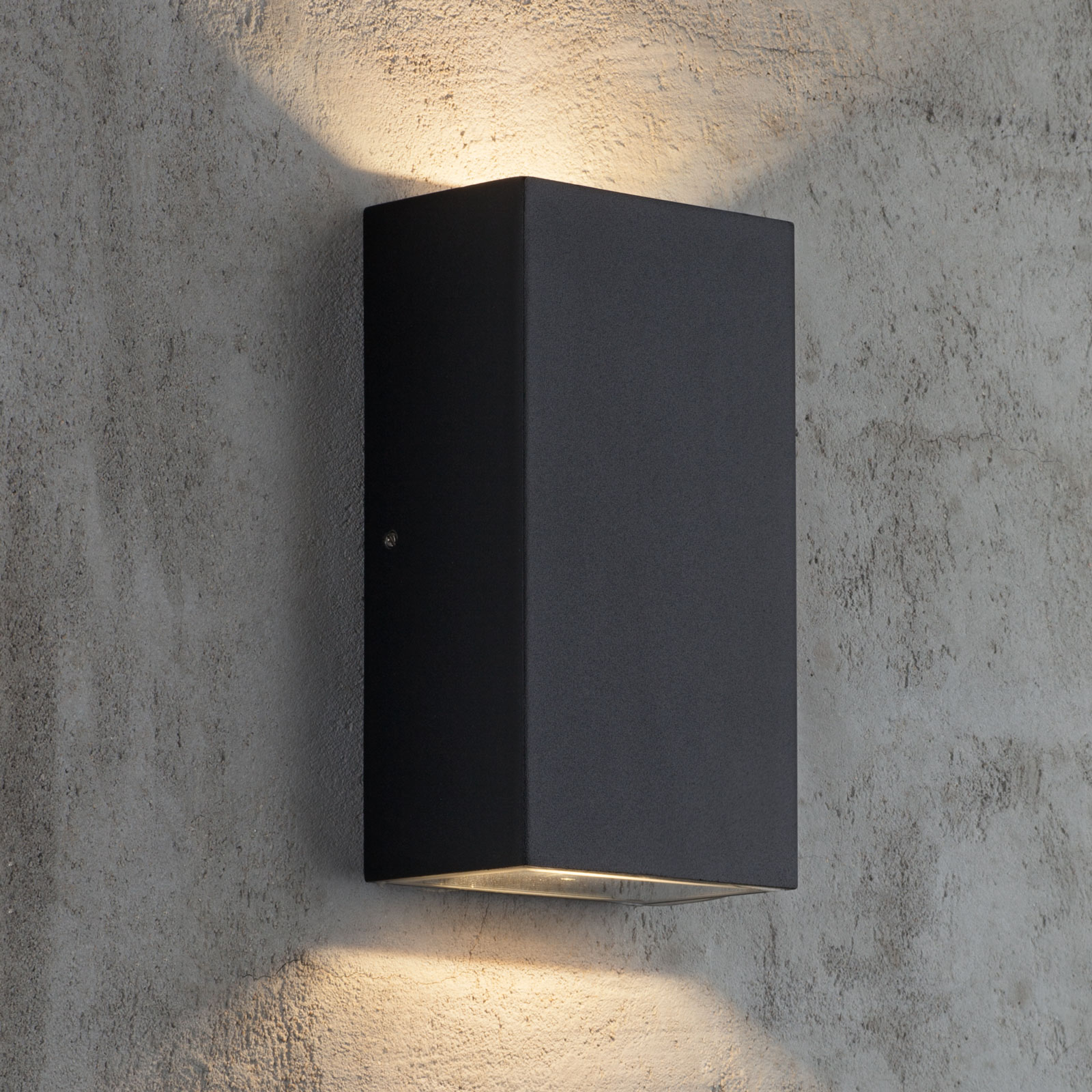 LED-utomhusvägglampa Rold, kantig form