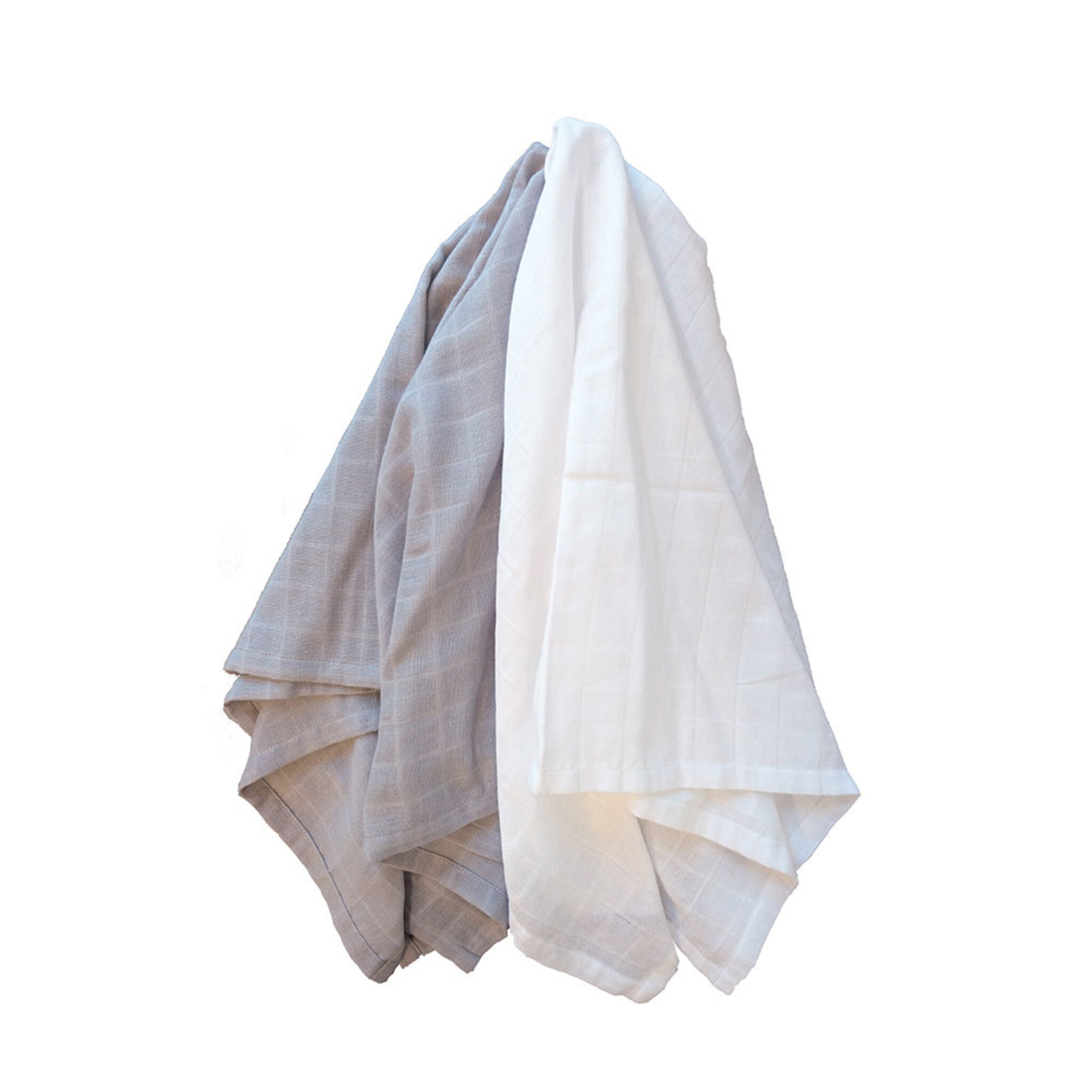 Muslin 2-pack grå GOTS, 70X70 CM