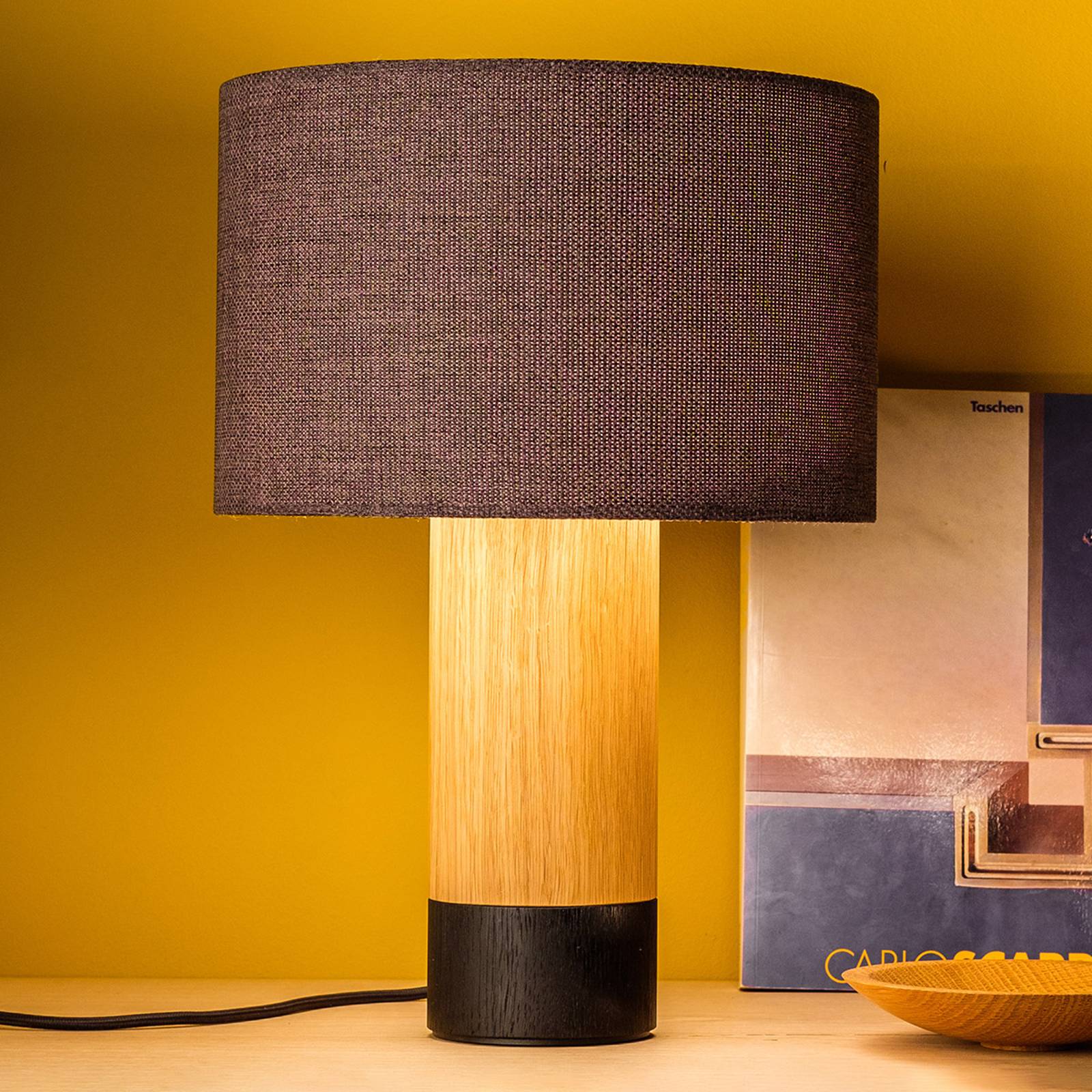 Bordslampa Klippa svart Trooper grafit 41 cm