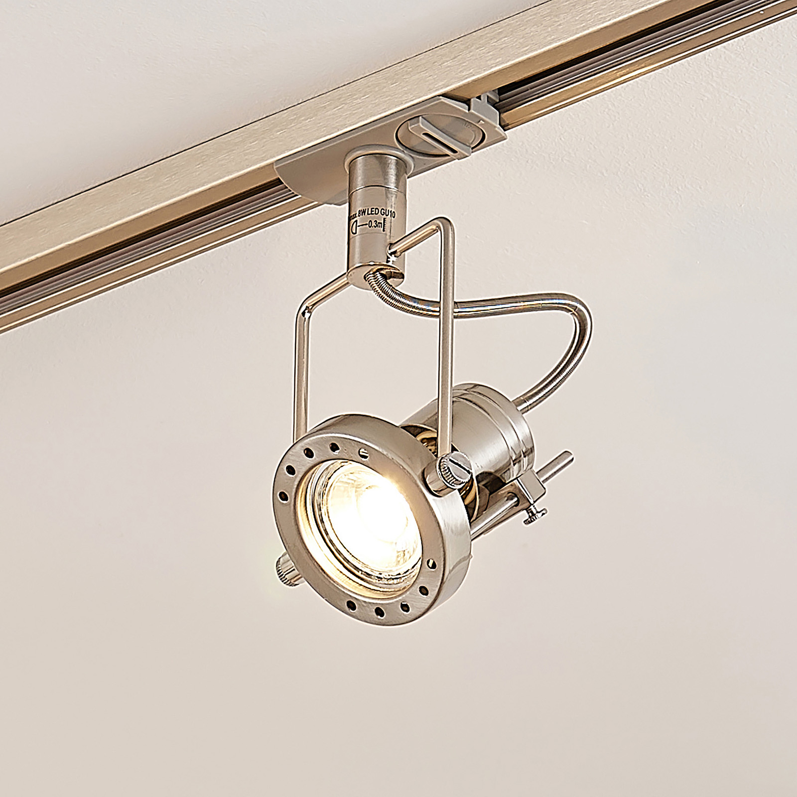 LED-spotlight Arika för 1-fas-skensystem, nickel