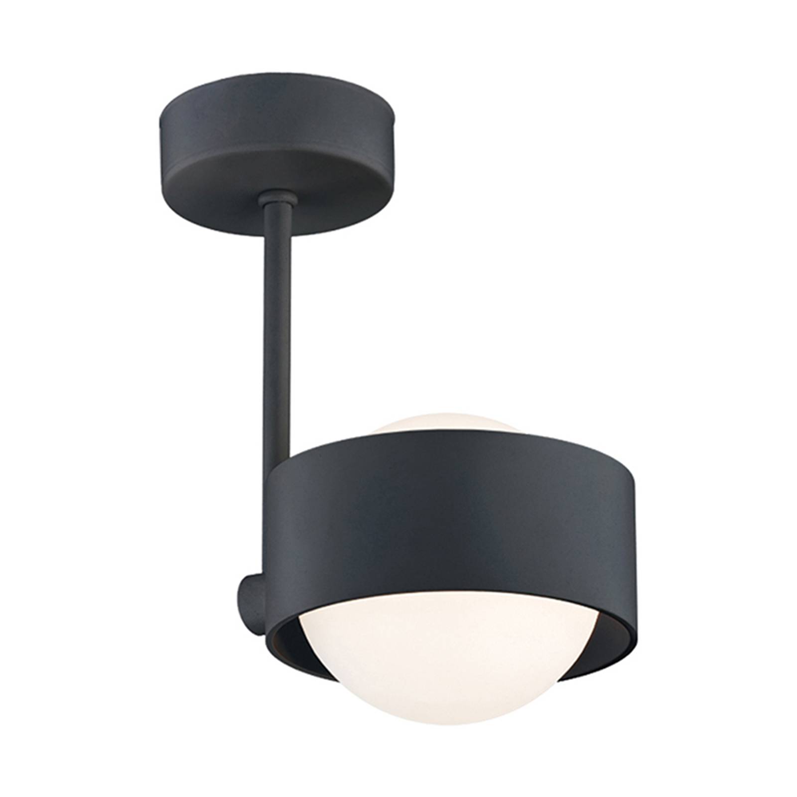 LED-badrumstaklampa Macedo, 1 lampa, svart