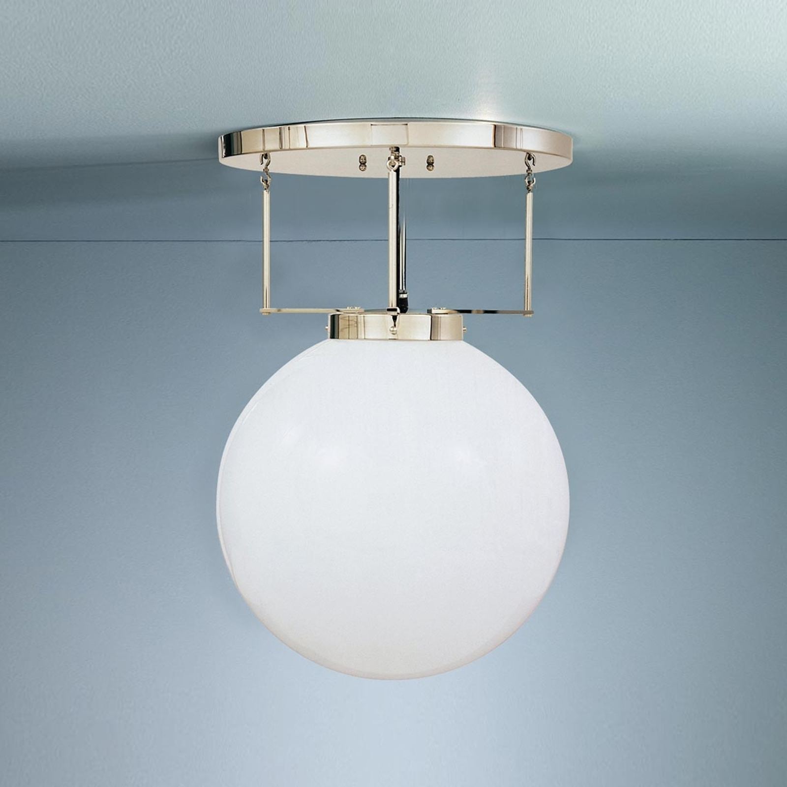 Taklampa i Bauhaus-stil, mässing 25 cm