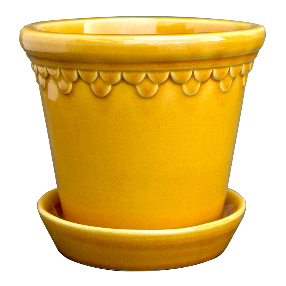 Bergs Potter - Köpenhavner Kruka/fat 18 cm Gul amber