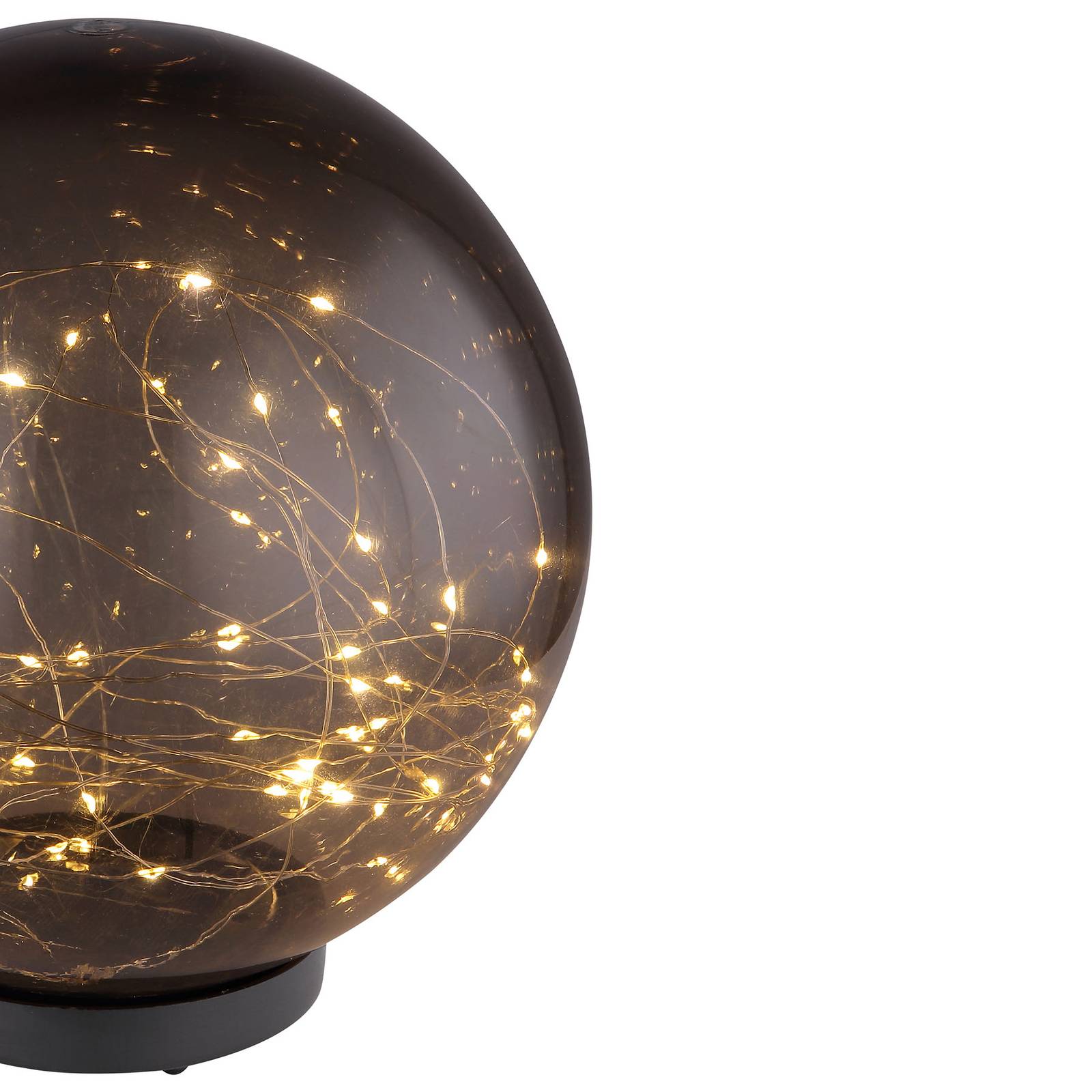 LED-solcellslampa kula rökfärg, Ø 25 cm