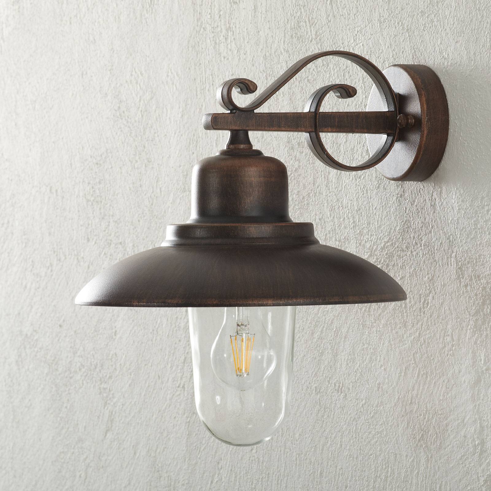 Utomhusvägglampa 4101, koppar antik