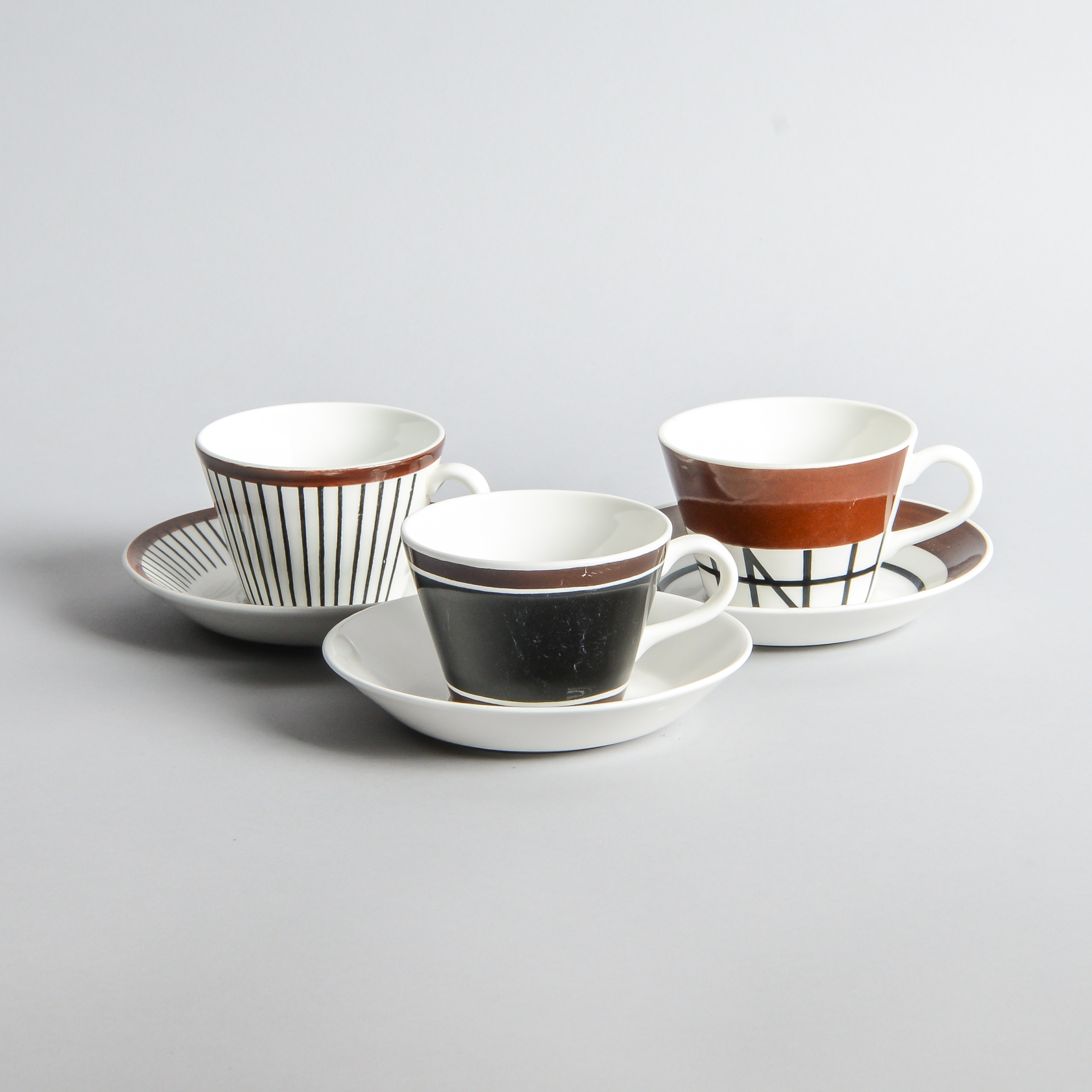 Gustavsberg - Kaffekoppar "Terra", "Spisa Ribb" och "Korsvirke"
