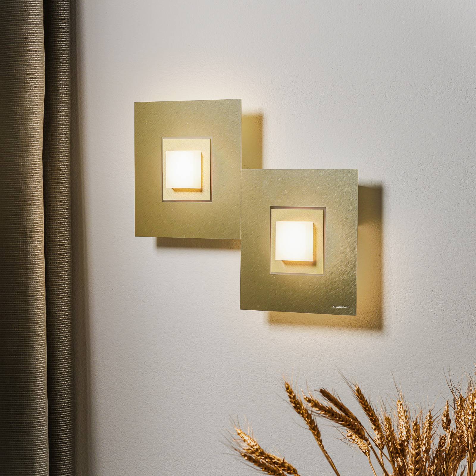 GROSSMANN Karree LED-vägglampa, 2 ljus, champagner
