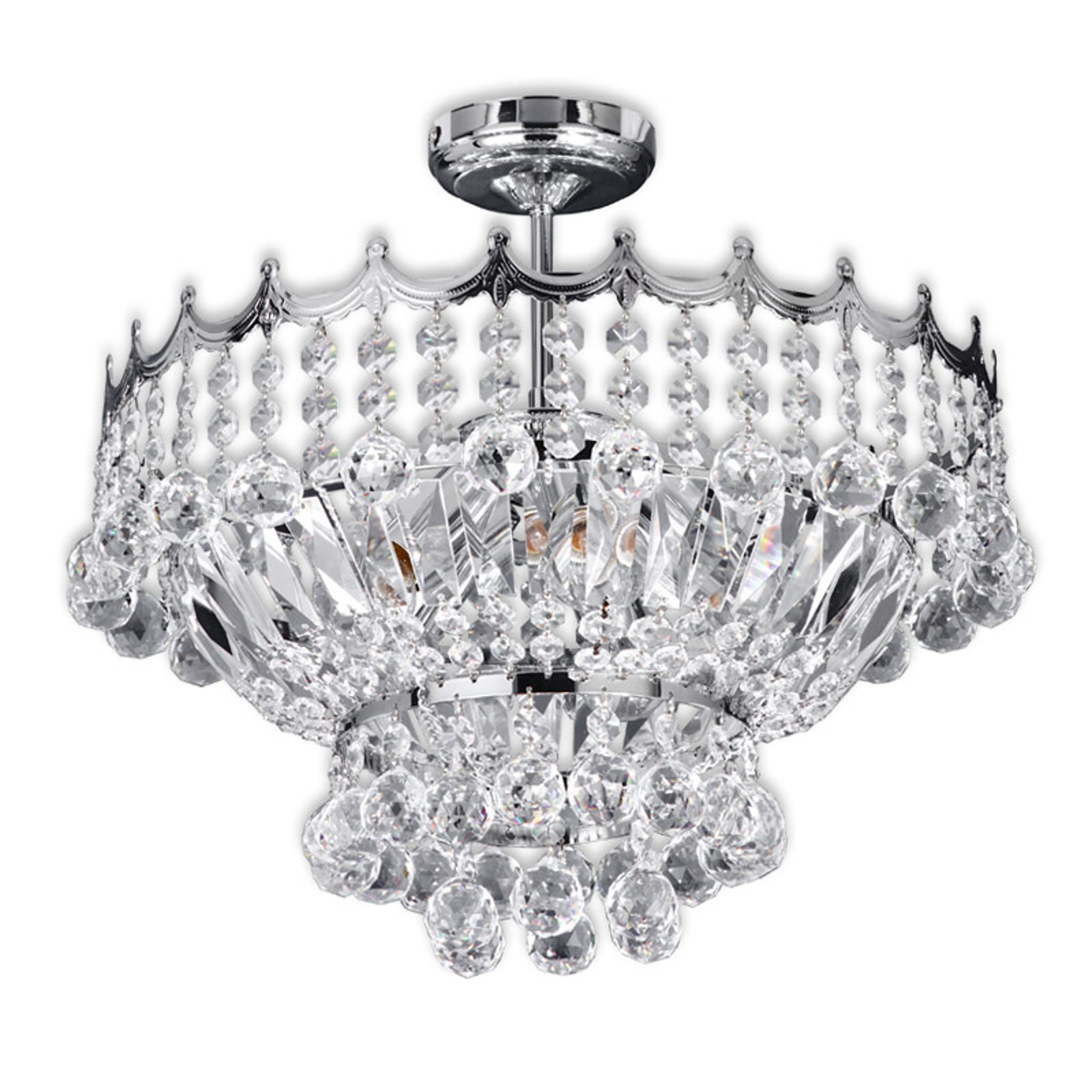 Kristall-taklampa Versailles i krom