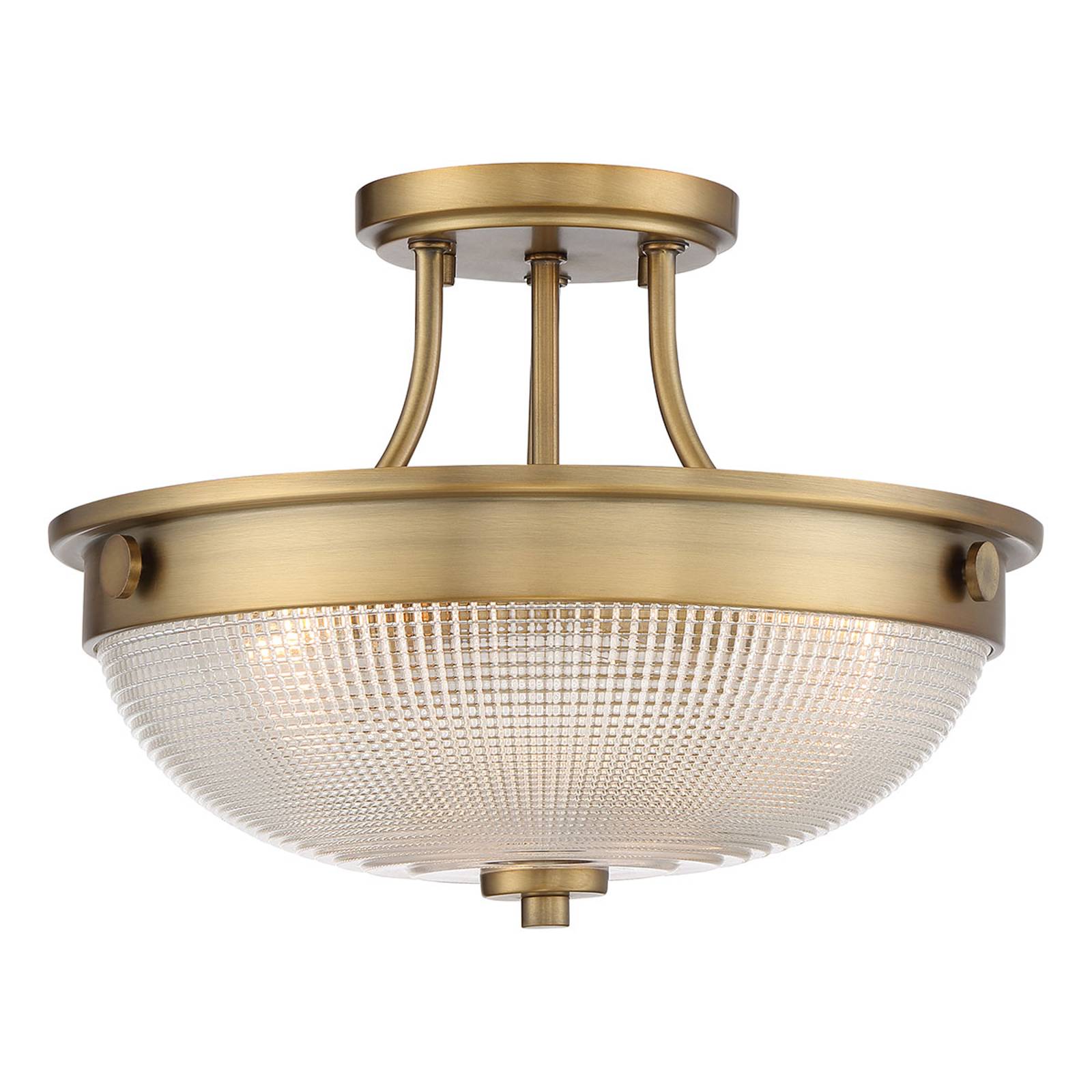 Taklampa Mantle med glasdiffusor, antikmässing