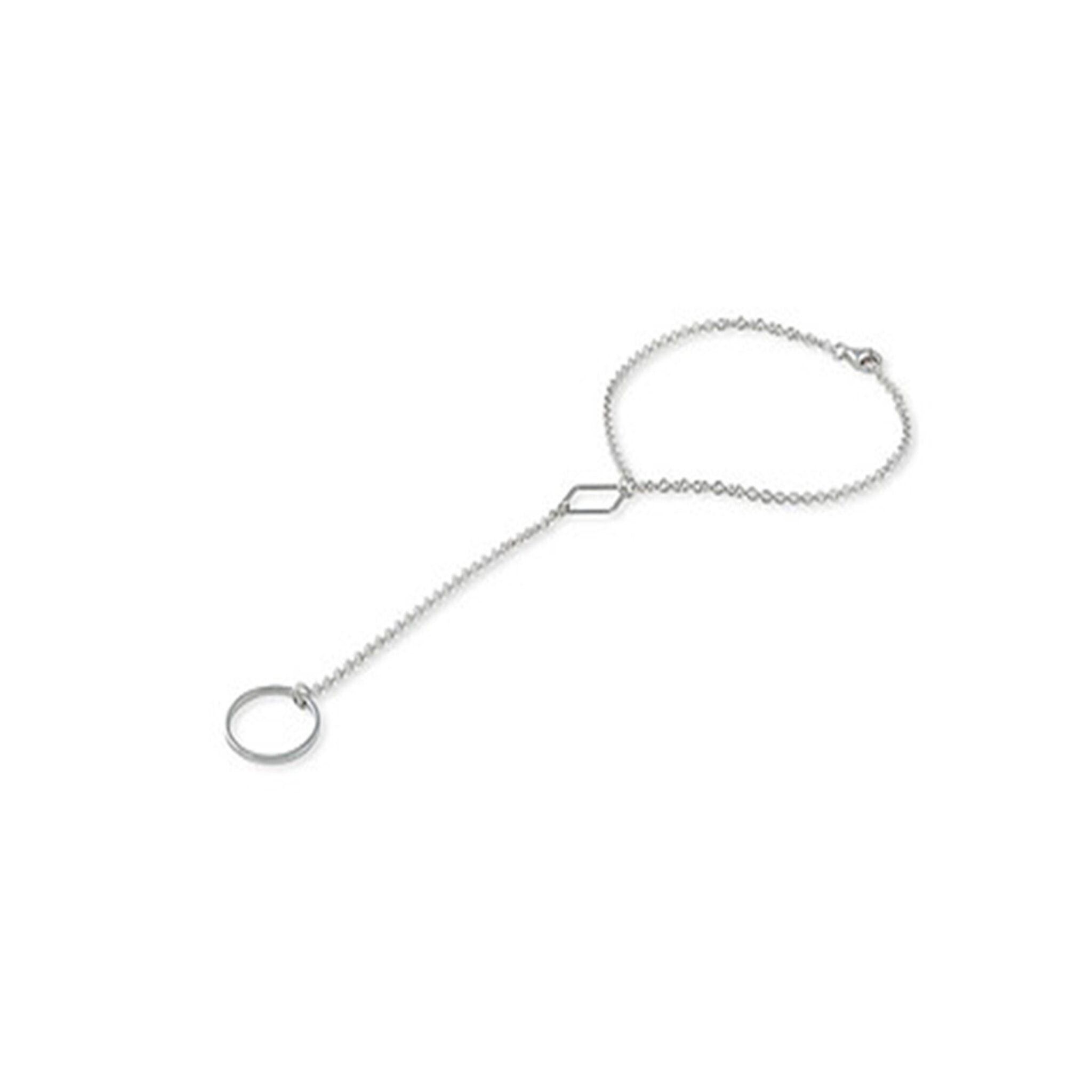 Handkedja med ring Rombh F011 av Saga Melina, silver