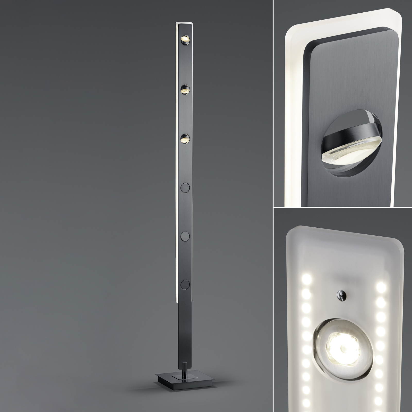 BANKAMP Caro LED-golvlampa styrbar antracit