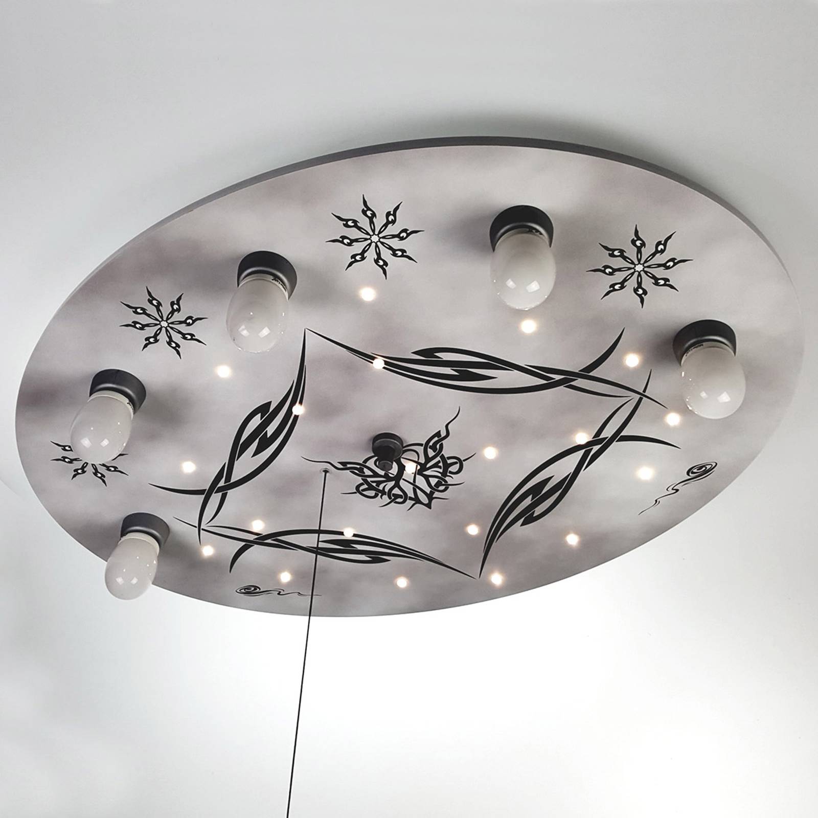 Taklampa Gothik med LED-lampor och Alexa-modul
