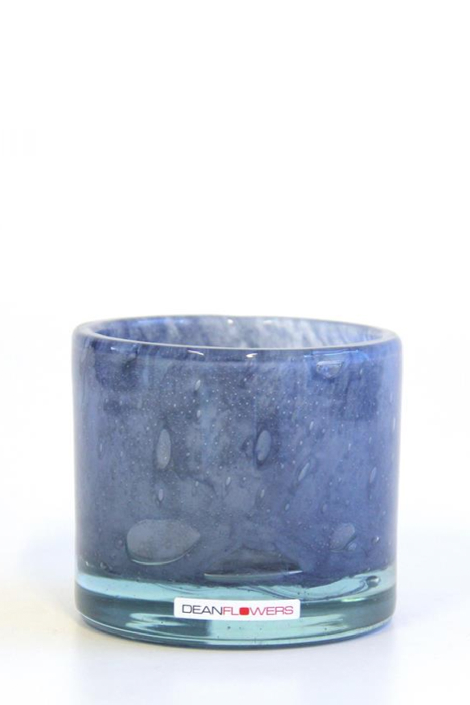 Ljuslykta 9 cm duvblå glas