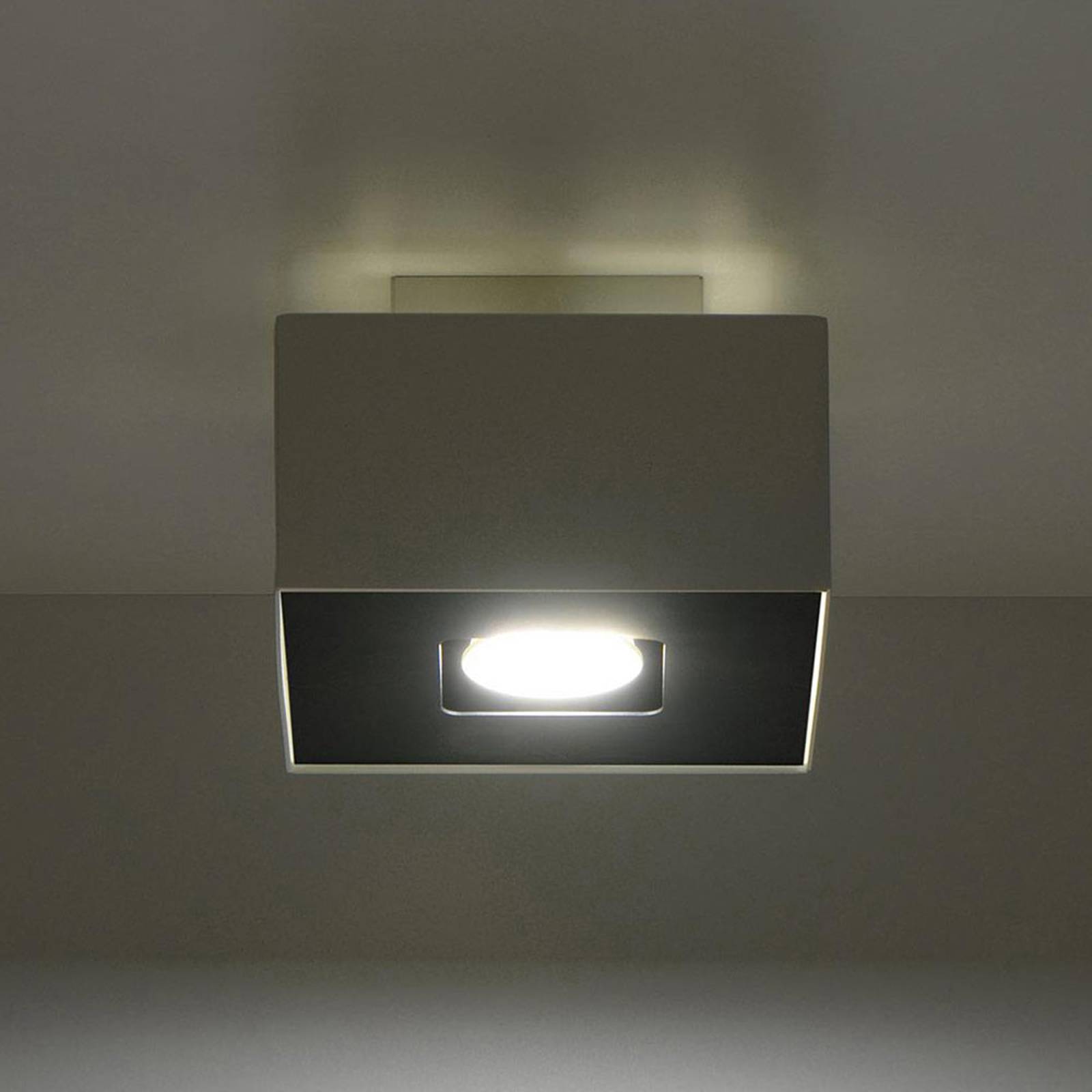 Taklampa Kasi av stål i vitt, 1 lampa