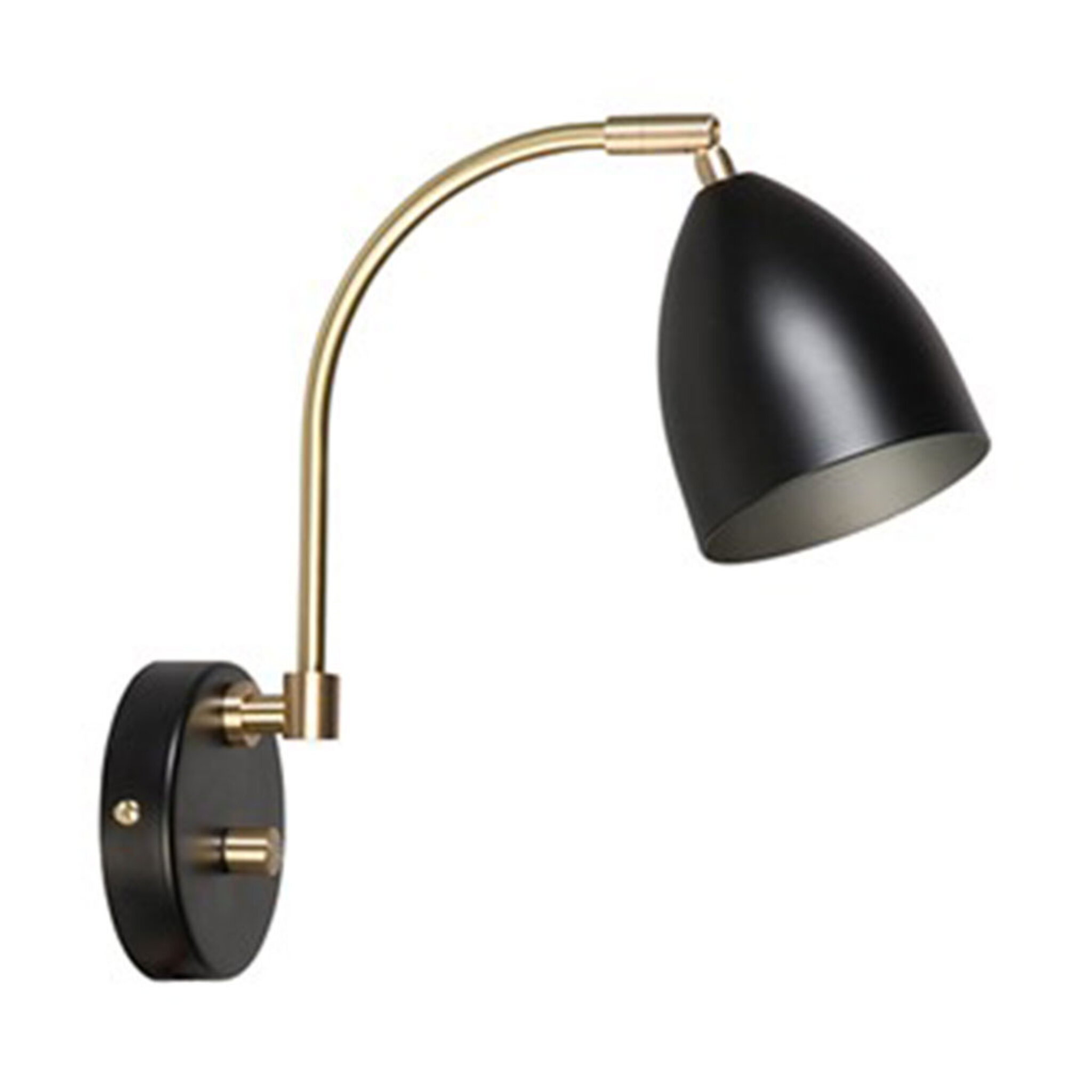 Vägglampa Deluxe, svart/mässing
