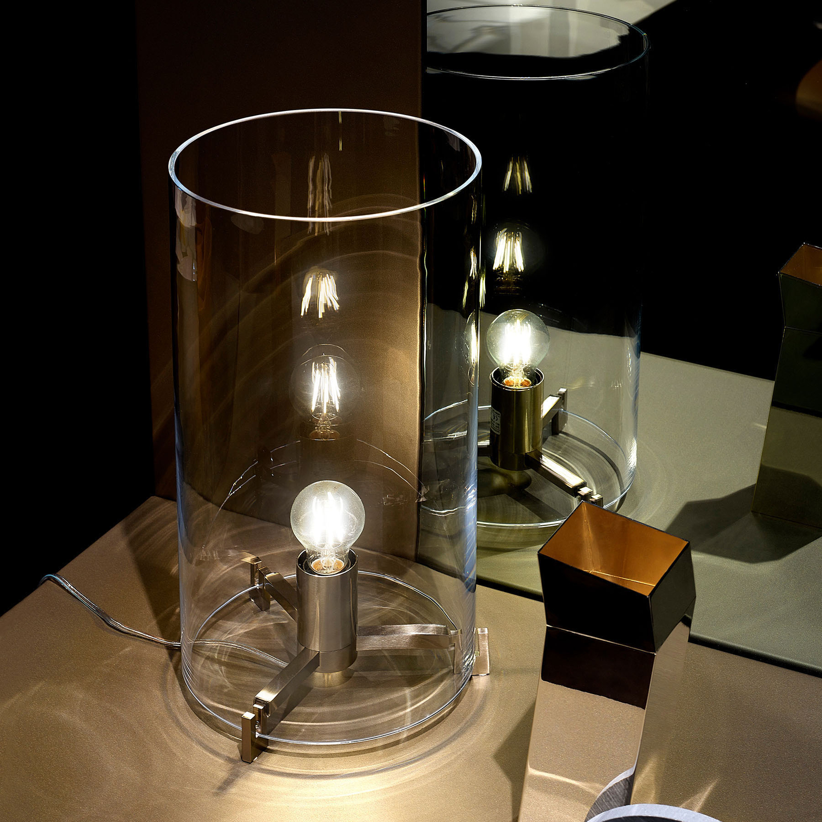 Prandina CPL T1 bordslampa krom glas transparent
