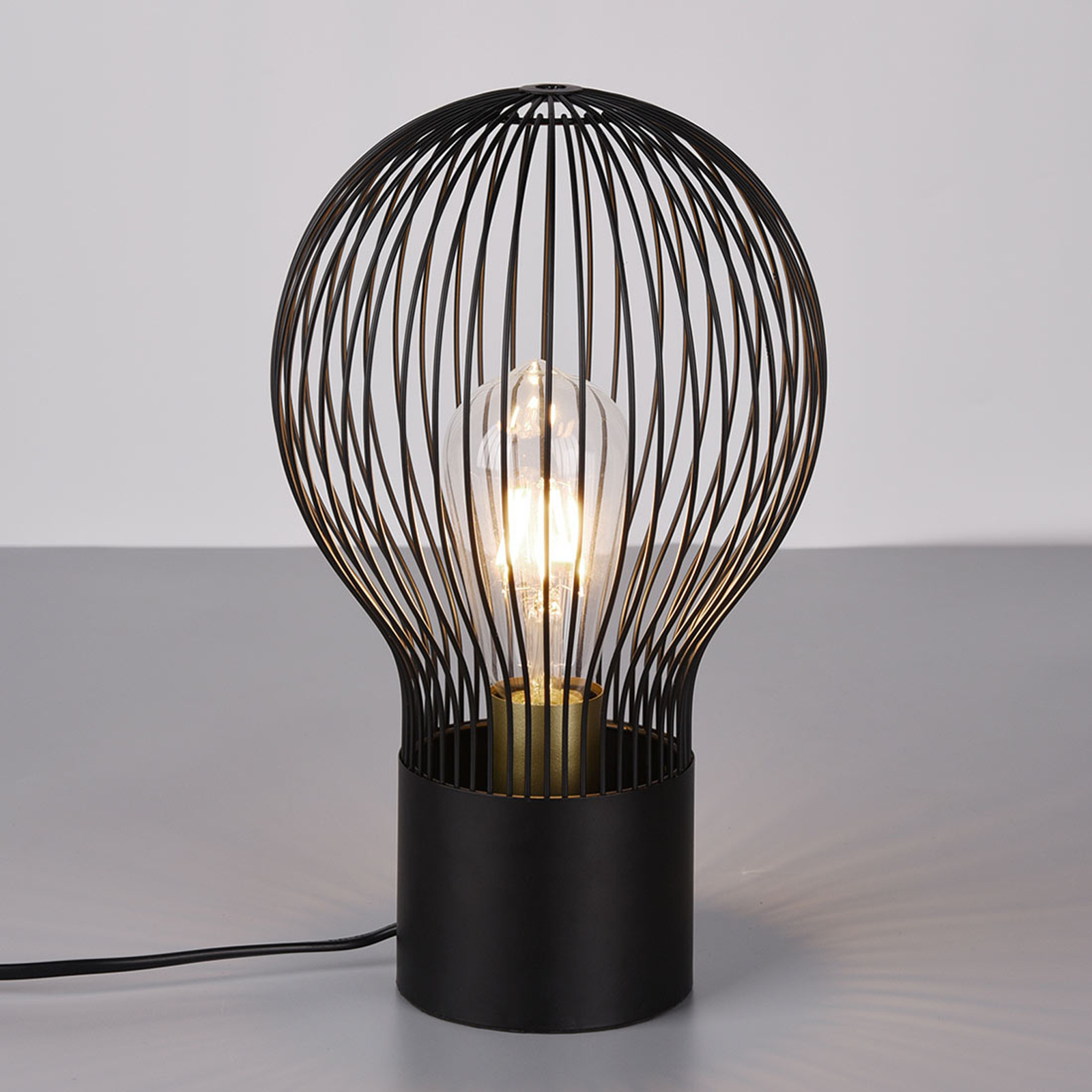 Bordslampa Dave med svart gallerskärm
