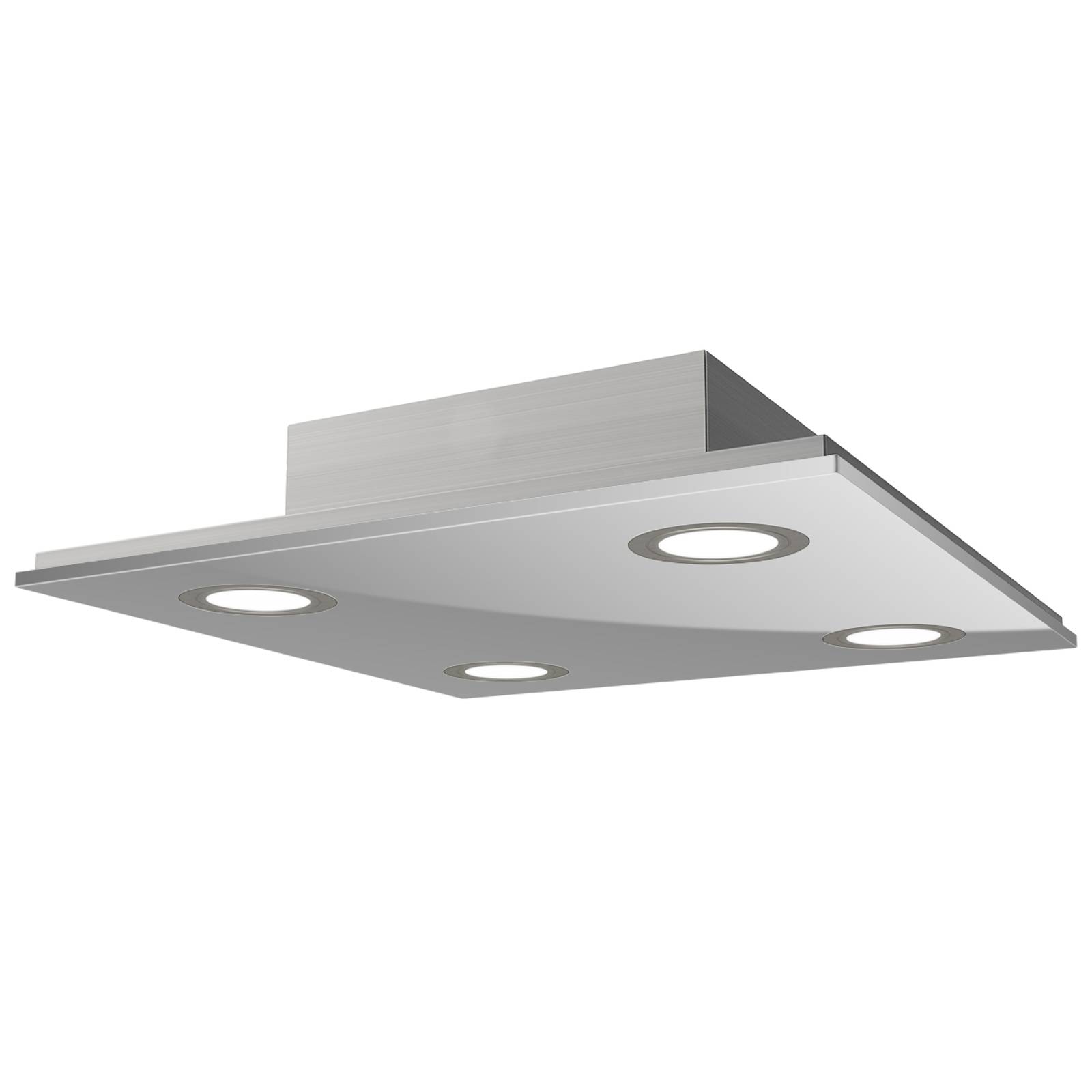 Kvadratisk LED-taklampa Pano, metallic