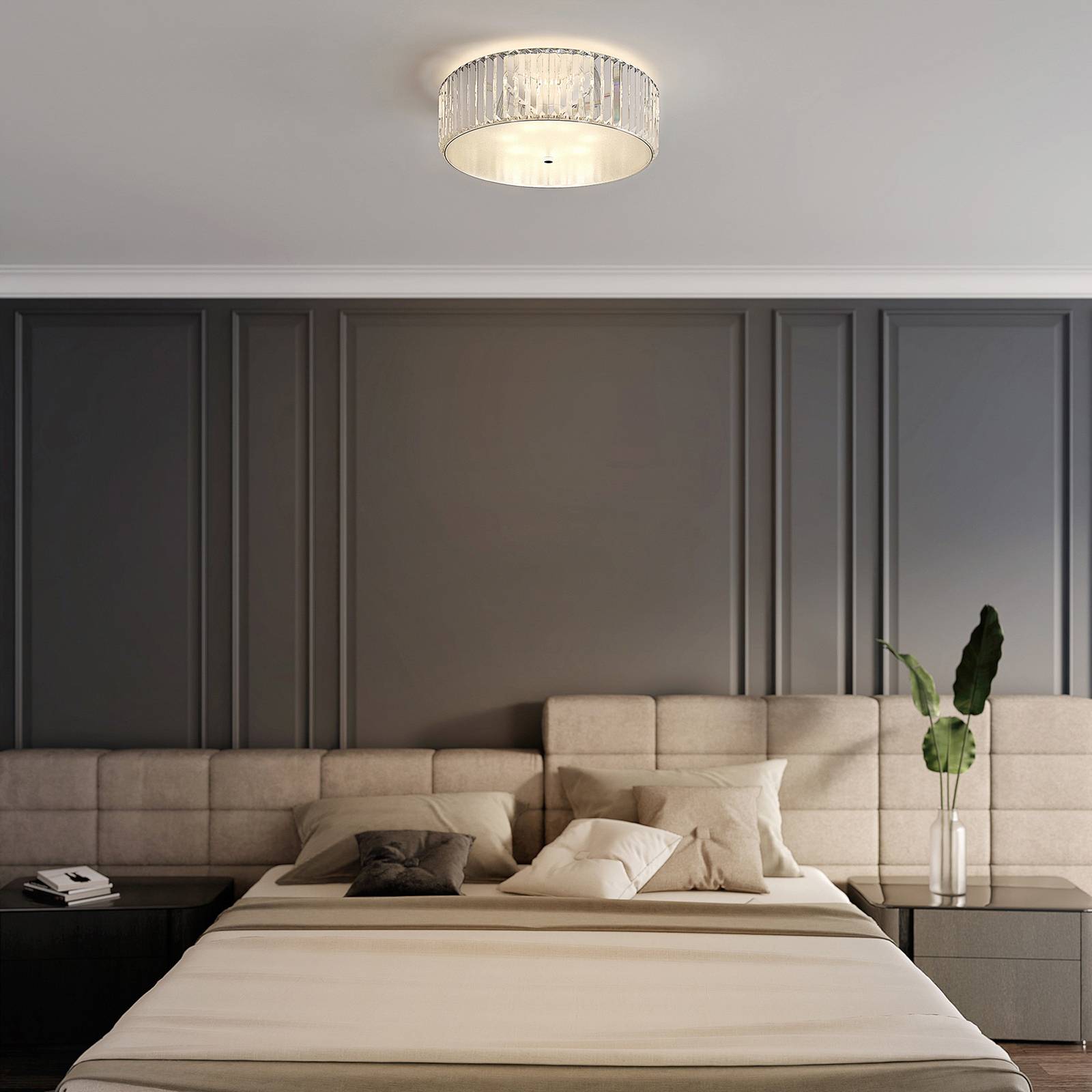 Lucande Alobani LED-taklampa med kristaller