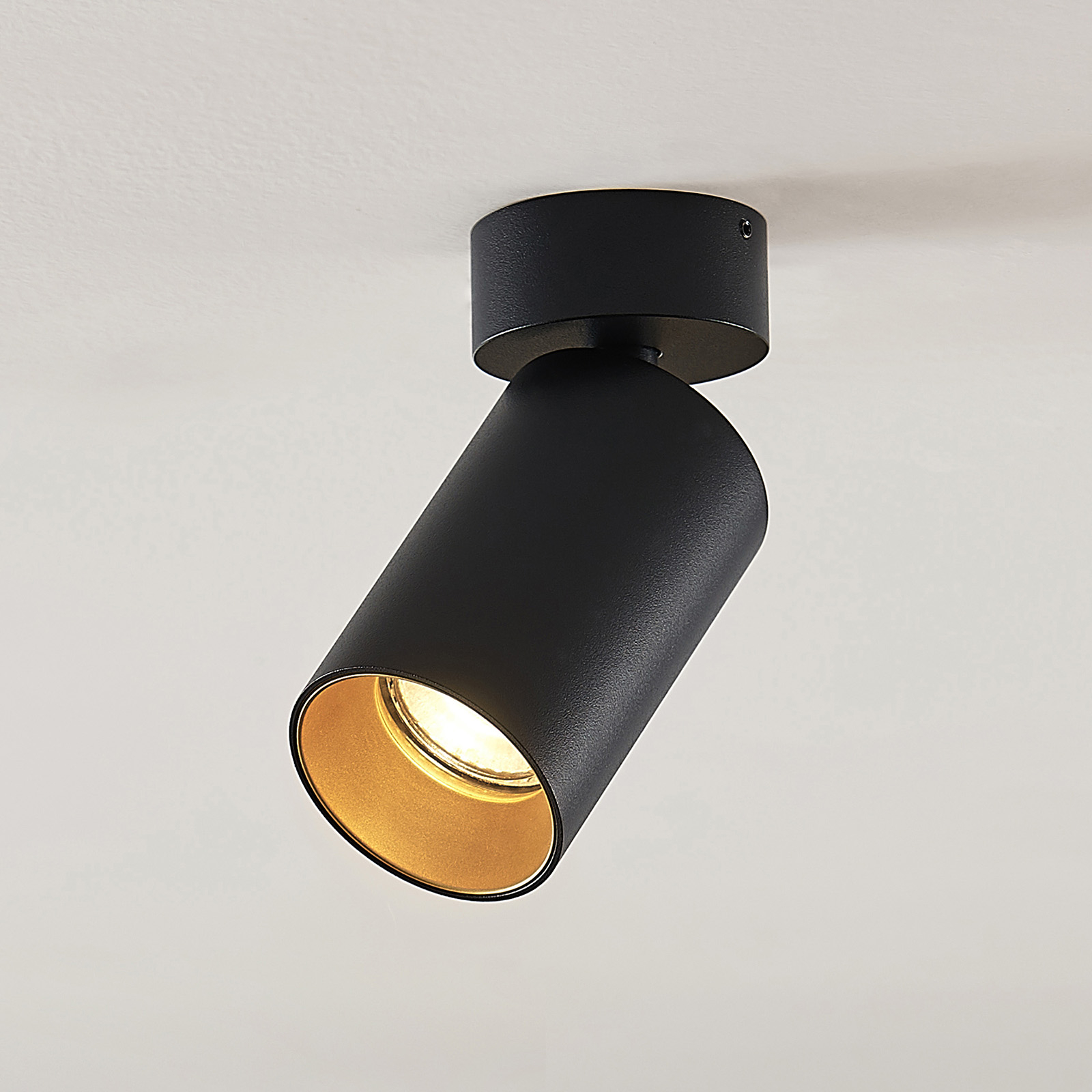 Arcchio Brinja spotlight, rund, svart-guld, 1