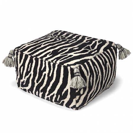 Sittpuff Zebra Svart/Vit 55x55 cm