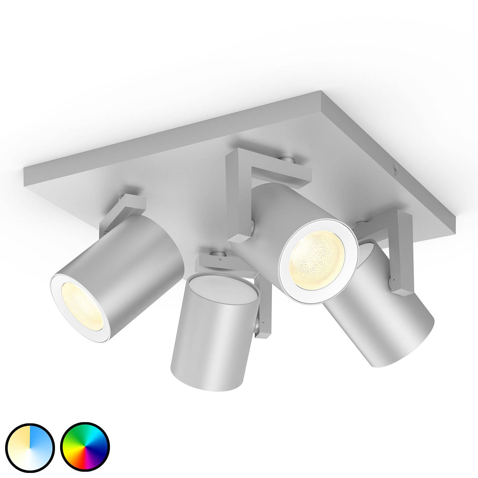 Philips Hue Argenta LED-spotlight, 4 lampor, alu