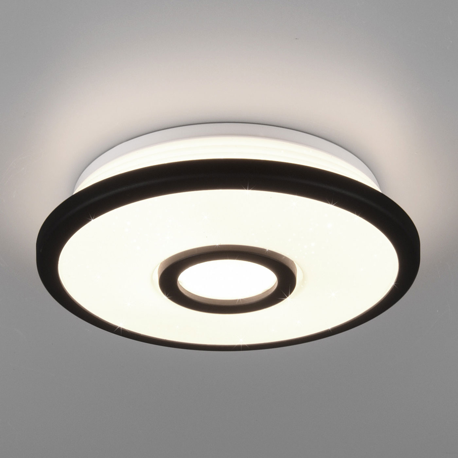 LED-taklampa Okinawa, Starlight-effekt, Ø 21 cm