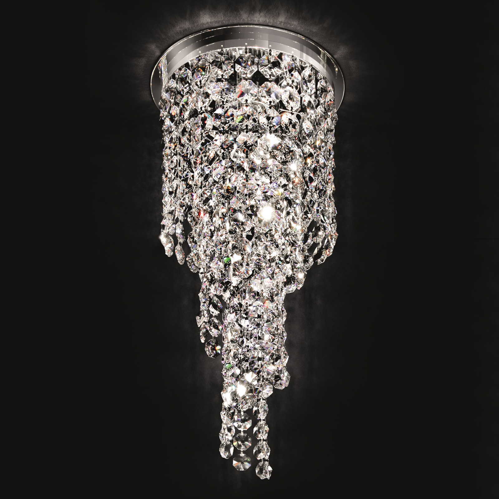Spiralformad kristalltaklampa Shine, 30 cm